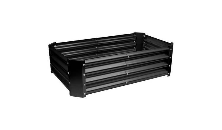 Harbour Housewares Rectangle Steel Raised Garden Bed - 120cm x 60cm - Anthracite