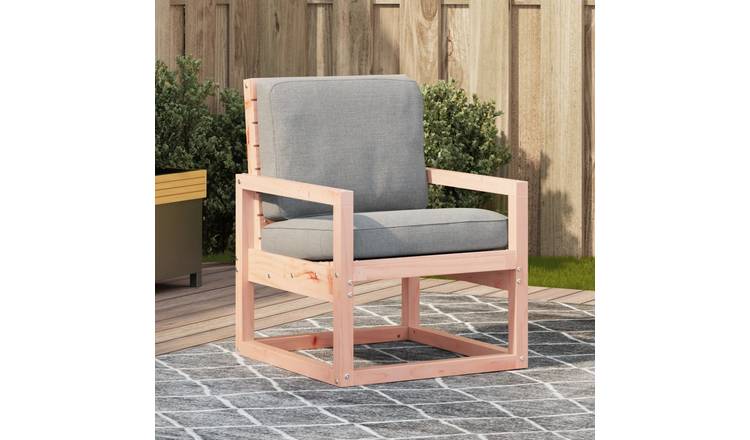 Walplus Solid Douglas Wood Garden Chair - Brown - 57.5 x 63 x 76 cm