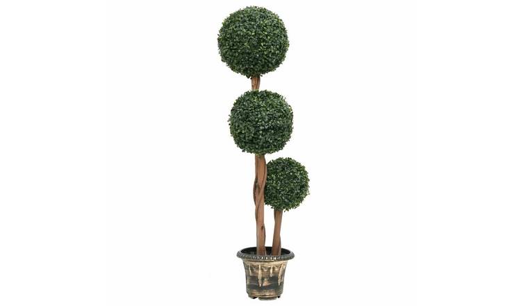 Walplus Artificial Boxwood Plant with Pot Ball Shaped - Green - 119 cm