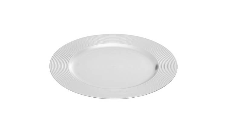Orsina Dia Ribbed Charger Plate - Silver