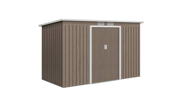 Outsunny Metal Waterproof Garden Shed with Foundation Kit - Grey