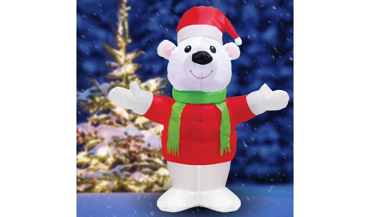 Energy Light Bulbs LED Inflatable Polar Bear Christmas Decoration - 4ft