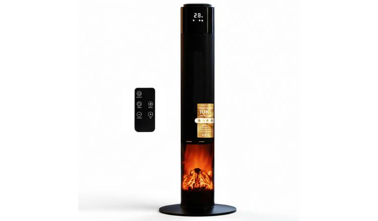Air Pro 33 Inch Oscillating Tower Fan Heater with LCD Display - Black