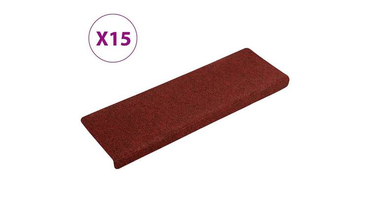 Walplus Pack of 15 Stair Mats - Bordeaux Red - 65 x 21 cm