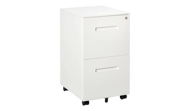 Vinsetto Metal Mobile File Cabinet with Wheels - White