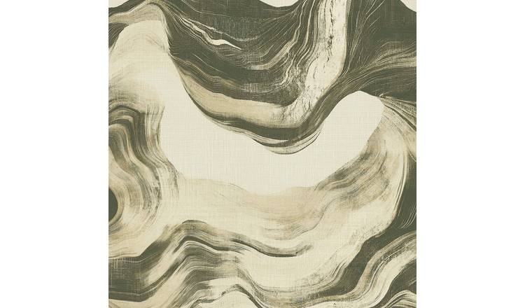 Grandeco Bayda Geo Paint Effect Textured Wallpaper - Green