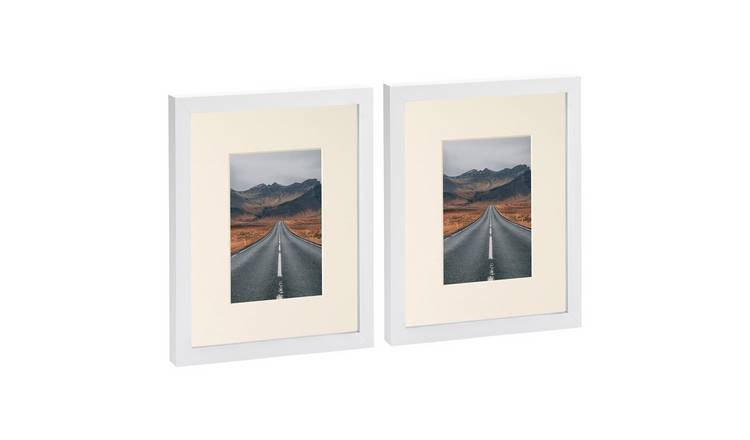 Nicola Spring Photo Frames - 8" x 10" with Mount - Set of 2 - White