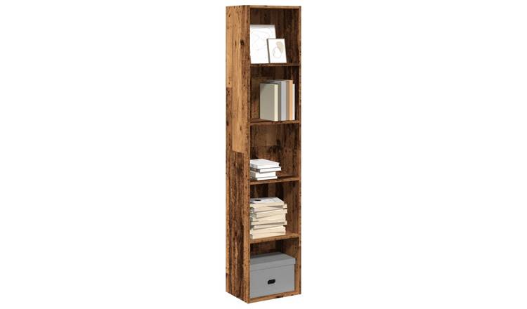 Walplus Engineered Wood Bookcase - Dark Wood - 40 x 30 x 189 cm