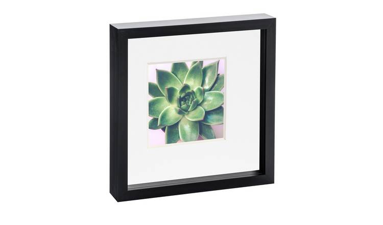 Nicola Spring 3D Box Photo Frame - 10 x 10" with Mount - Black/White