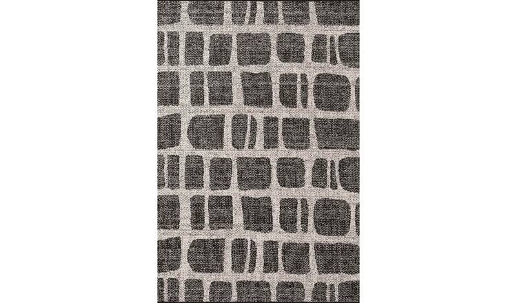 Ted Baker Black and White Indoor Outdoor Ruskin Flatweave Rug - 120 x 170cm