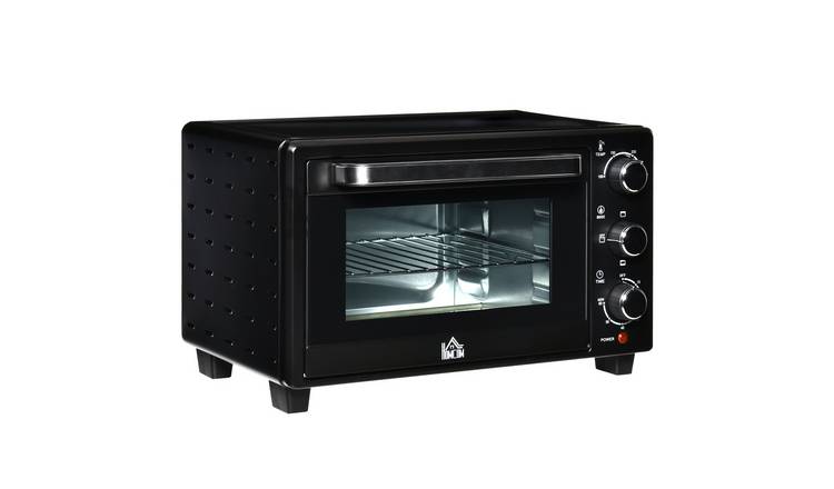 HOMCOM Mini Oven with Adjustable Temperature and Timer - Black