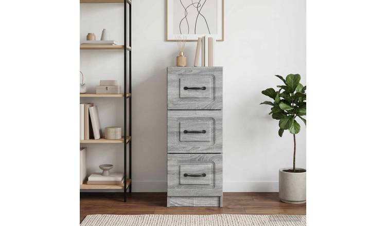 Walplus Engineered Wood Drawer Cabinet - Grey Sonoma - 33 x 34.5 x 87 cm
