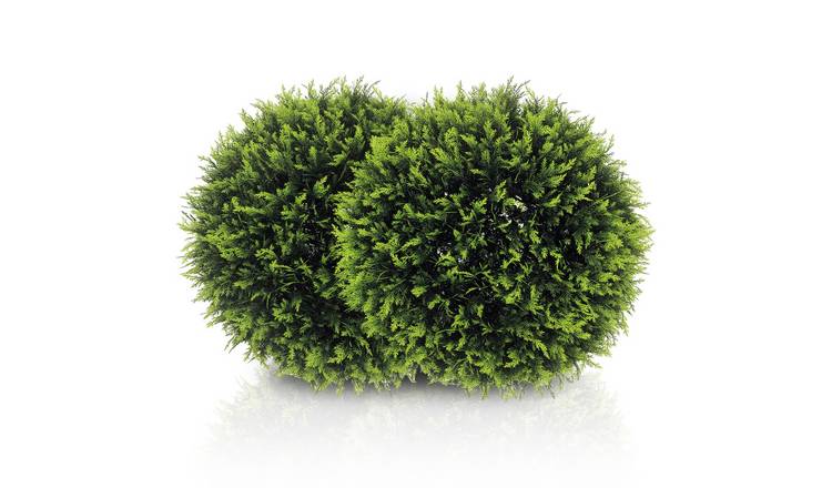 HOMCOM Set of 2 Artificial Topiary Balls- Green