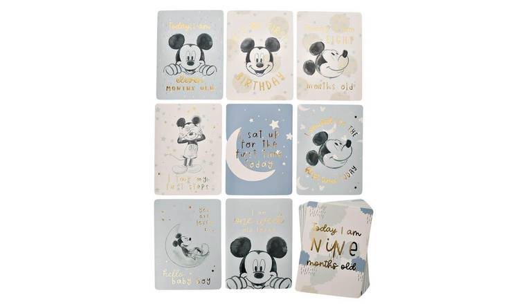 Disney Mickey Mouse 24 Milestone Cards Blue