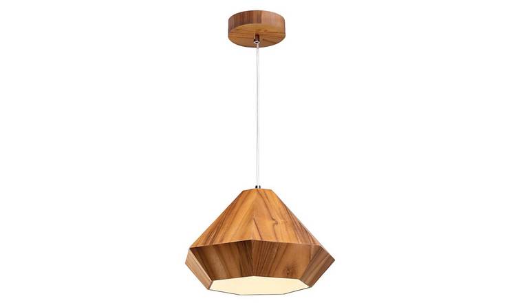 Elstead Diamond Dome Pendant Light - Teak