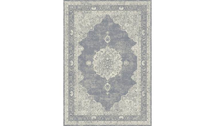Mega Flooring Grey Traditional Bordered Rug - 160 x 230cm