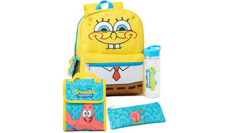 SpongeBob SquarePants Kids Unisex 4 Piece Backpack Set - Multicoloured