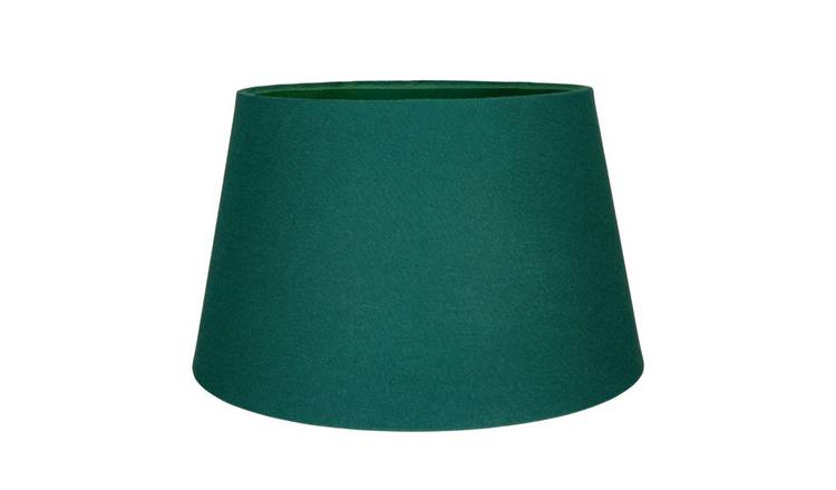 Happy Homewares Forest Green Linen Fabric Drum Lampshade - 30cm