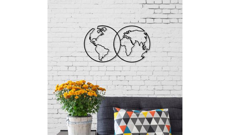 Decortie Metal Wall Art Metal Typography Hanging Decoration - Black