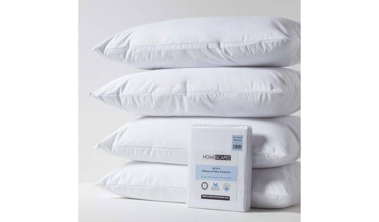 Homescapes Pack Of 4 King Size Waterproof Pillow Protectors