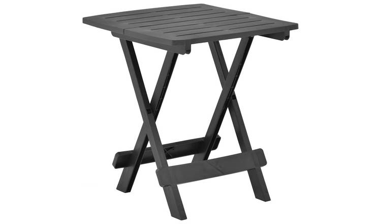 Walplus Plastic Folding Garden Table - Anthracite - 45 x 43 x 50 cm