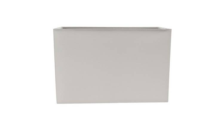 Happy Homewares Dove Grey Linen Fabric Rectangular Lampshade - 29cm