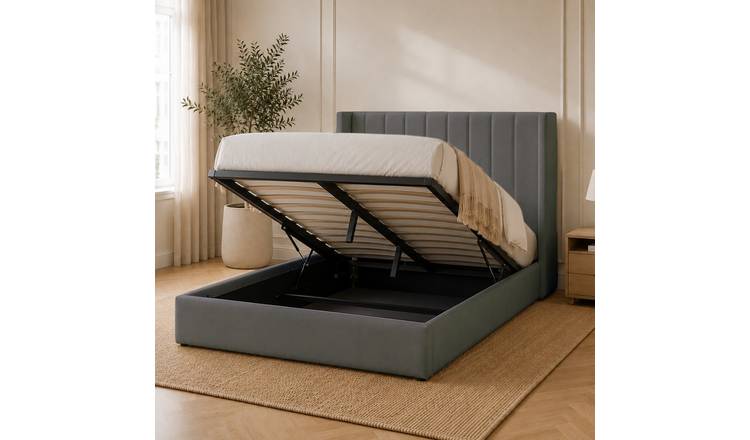 Snuggle Beds Noah Double Fabric Ottoman Bed Frame - Charcoal