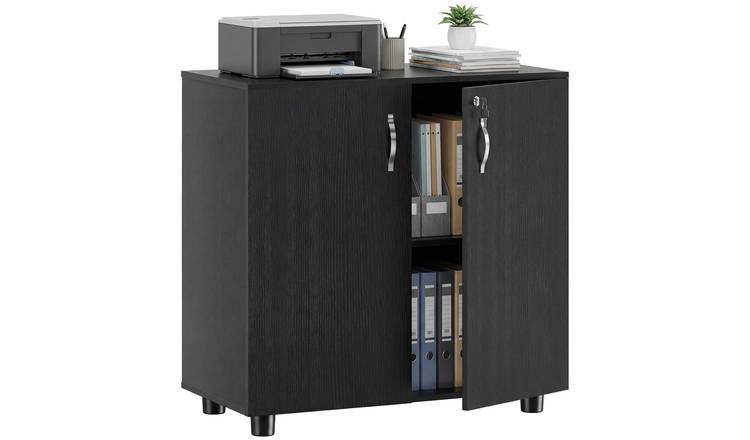 Vinsetto 2 Door Lockable Office Storage Cabinet - Black