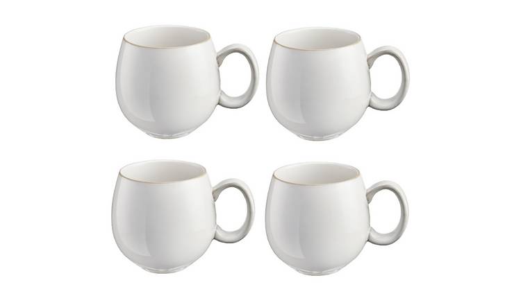 Cooks Professional Set of 4 X-Large Nordic Stoneware Mugs 490ml - White