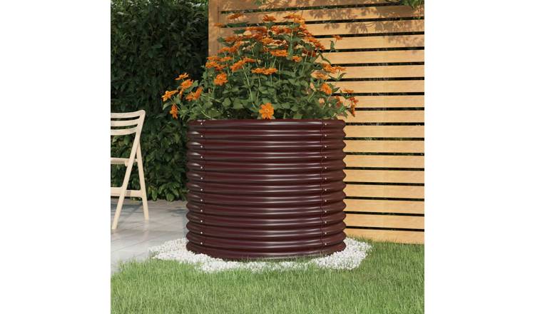 Walplus Galvanised Steel Garden Planter - Brown - 80 x 68 cm
