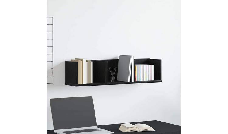 Walplus Engineered Wood Wall Shelf - Dark Oak - 75 x 18 x 18 cm