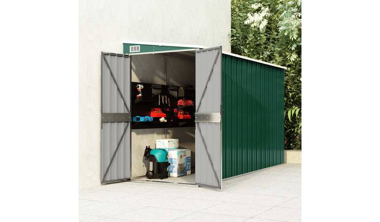 Walplus Galvanised Steel Garden Shed Metal Large Garden Shed - Green - 178 cm
