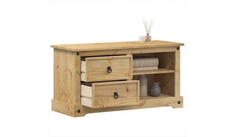 Walplus Solid Pine TV Cabinet - Brown - 100 x 40 x 52 cm