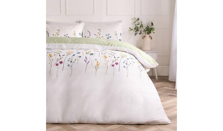 OHS Floral Border Bedding Set Microfibre Duvet Cover Set Multi - Single