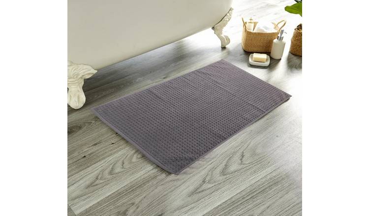 New Edge Blinds Luxe Deep Cotton Pile Bath Mat - 80cm x 50cm - Charcoal