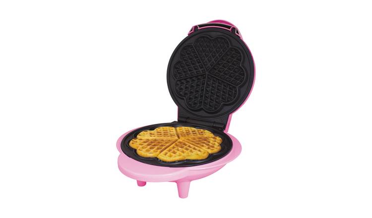 Global Gizmos Heart Shaped Waffle Maker - Pink