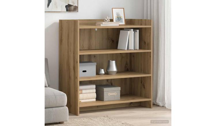 Walplus 3 Shelf Rectangular Sideboard - Artisan Oak - 75 x 36 x 80 cm