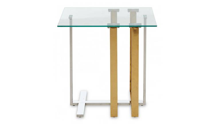 Orsina Alvea Tempered Glass Side Table - Gold