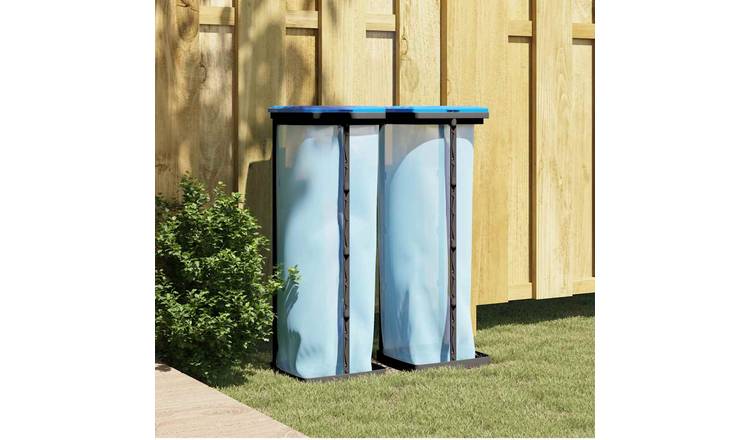 Walplus Rubbish Bag Holders and 120 L PP - Black and Blue - 28 x 28 x 85 cm