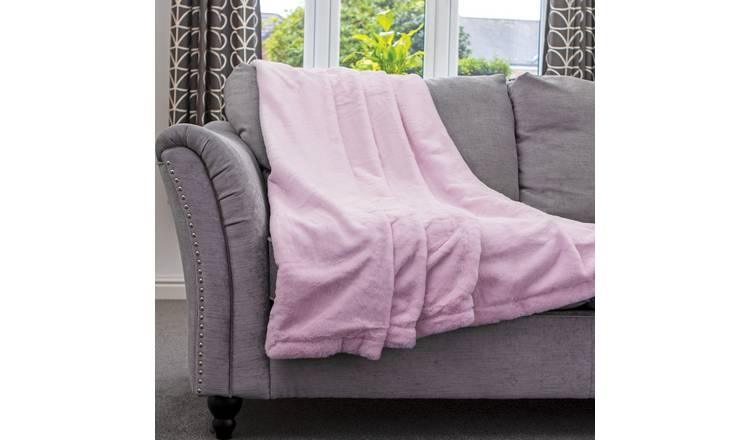 Dreamcatcher Faux Fur Fleece Blanket Throw - 160 x 130cm - Pink