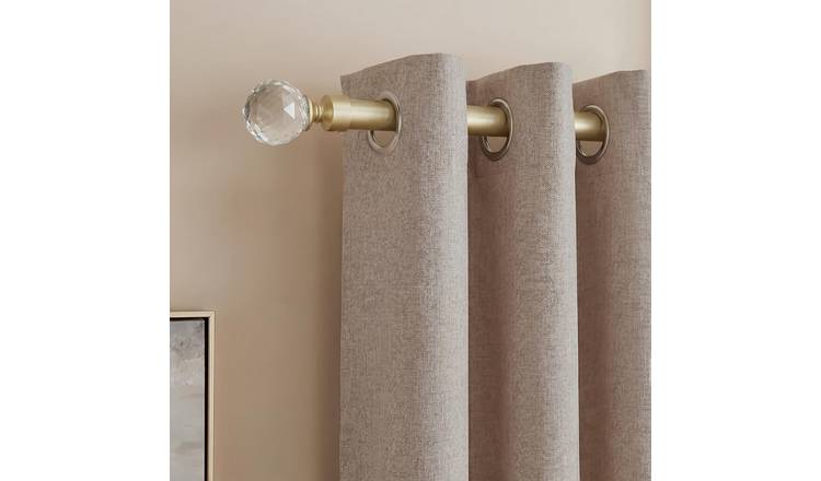 OHS 16mm Crystal Ball Extendable Curtain Pole 120-220cm - Brushed Gold