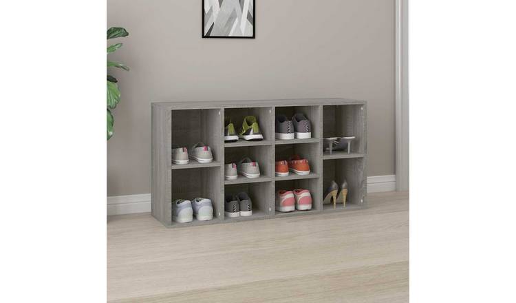 Walplus Engineered Wood Shoe Bench - Grey Sonoma - 103 x 30 x 55 cm