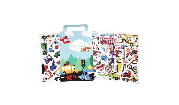Walplus Construction City Transport And Heavy Vehicles Foam Puffy Stickers