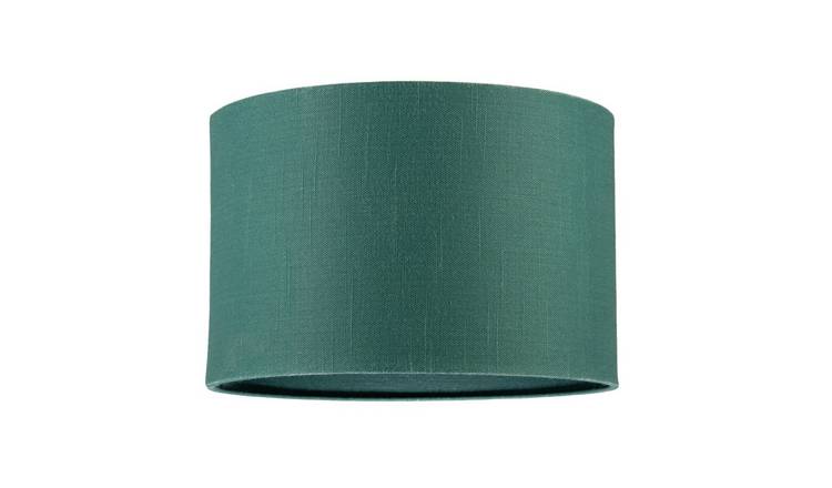 Happy Homewares Fir Forest Green Textured Linen Fabric Circular Lampshade - 30cm