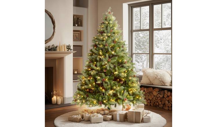 VeryMerry Ascot Pre-Lit Christmas Tree with Warm White LEDs - 7FT