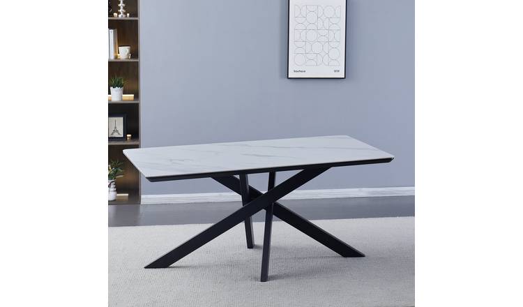 Artemis Home Ottavia 160cm x 90cm White Stone Dining Table - White