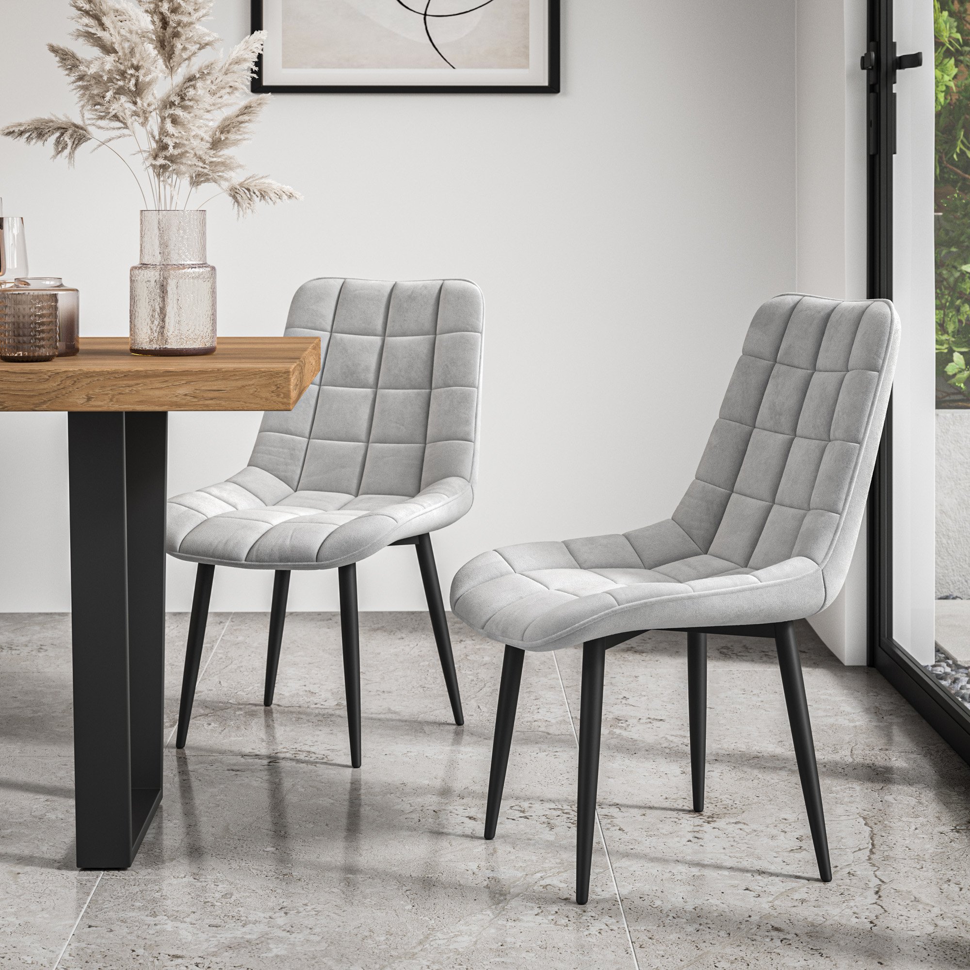 Furniture Online Aria Nova White Marble Dining Table & 6 Grey Chairs - Image 5