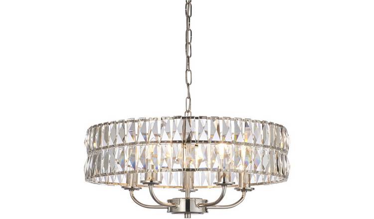 Loops Direct Steel Glass LED Pendant Light - Bright Nickel