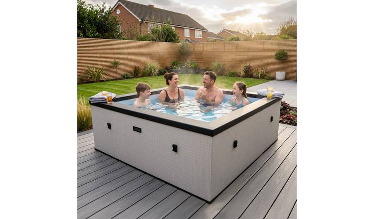 Wave Garda 6-Person Eco Foam Hot Tub with Integrated Heater - Graphite Grey
