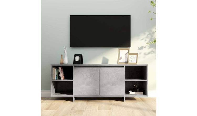 Walplus Engineered Wood TV Cabinet - Stone Grey - 130 x 35 x 50 cm